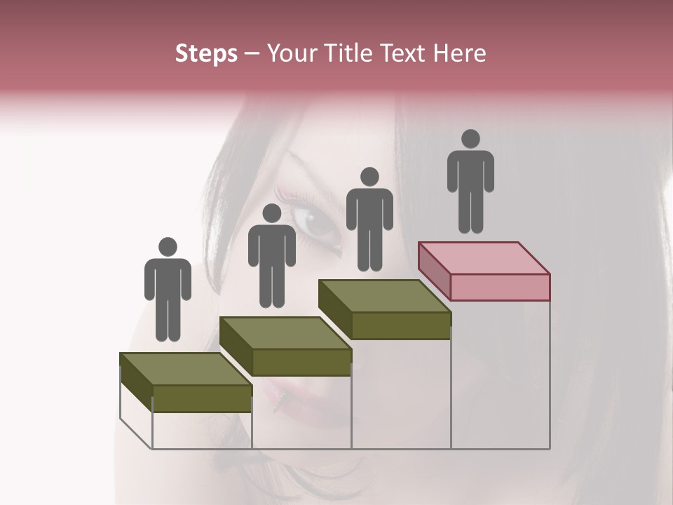 A Woman With Black Hair And Pink Lipstick PowerPoint Template