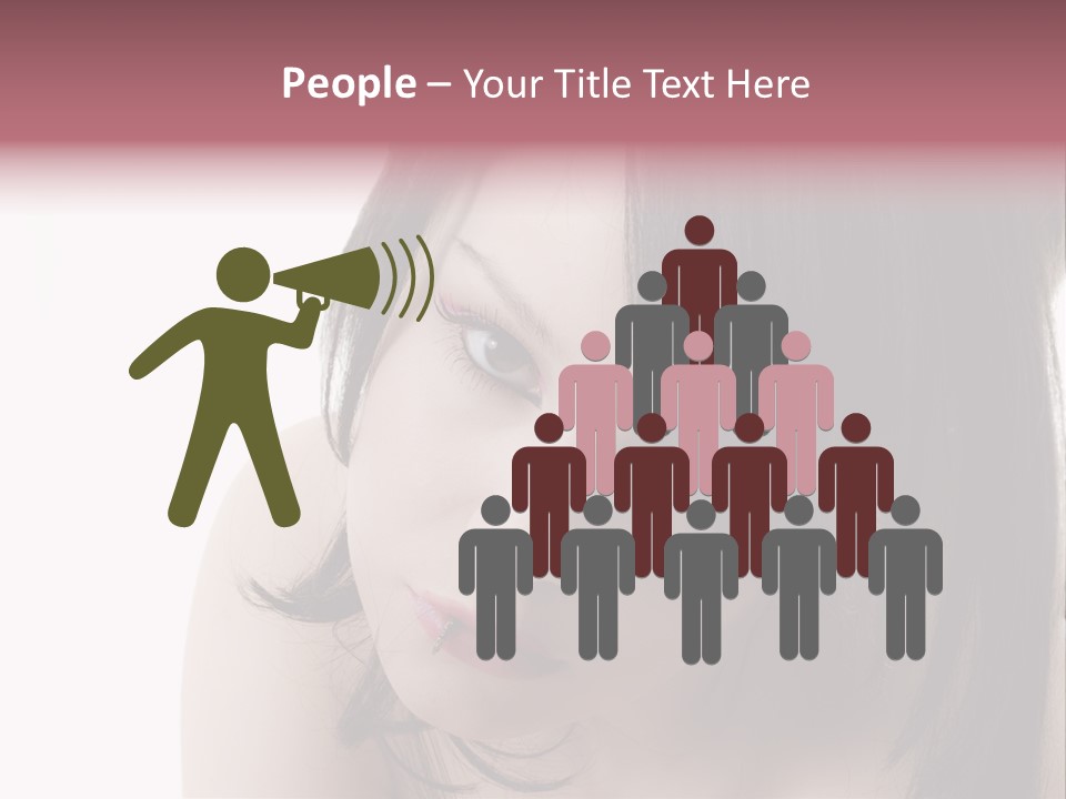 A Woman With Black Hair And Pink Lipstick PowerPoint Template