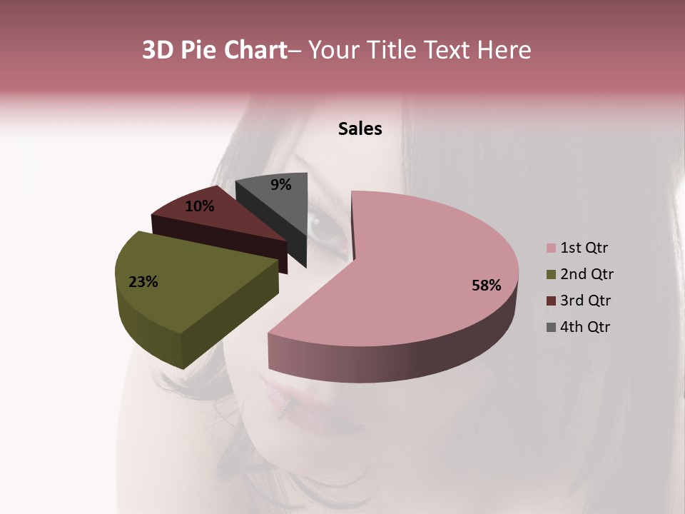 A Woman With Black Hair And Pink Lipstick PowerPoint Template