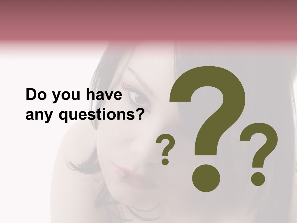 A Woman With Black Hair And Pink Lipstick PowerPoint Template