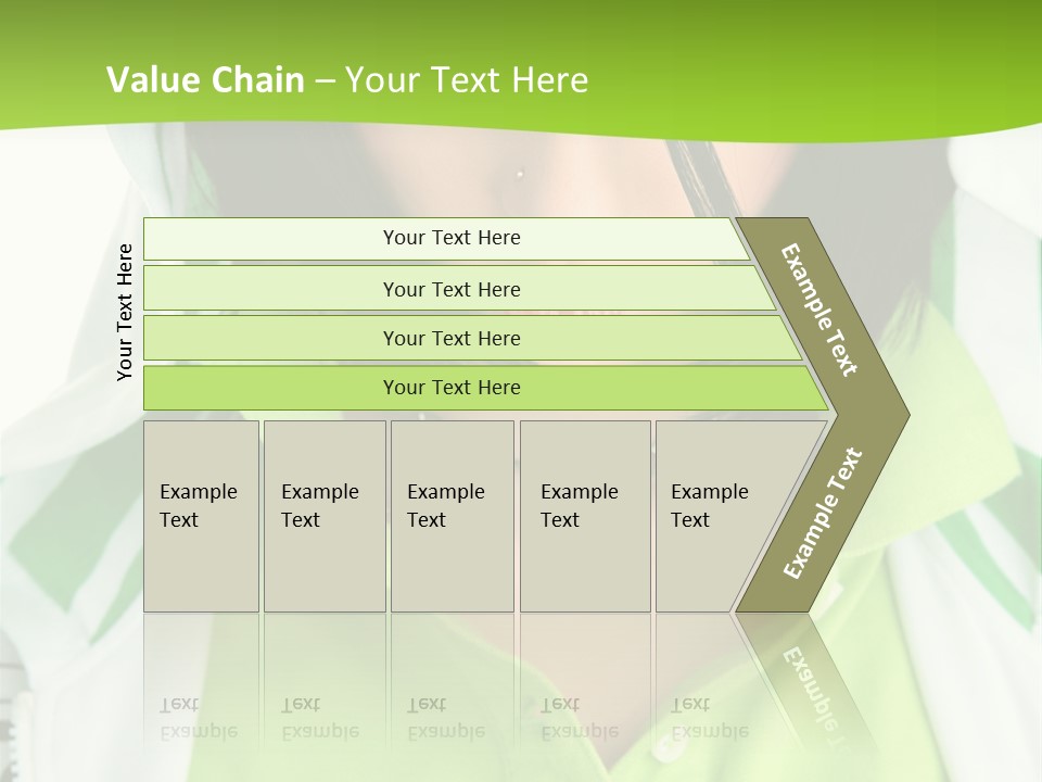 A Woman In A Green Shirt With A Hoodie Over Her Head PowerPoint Template