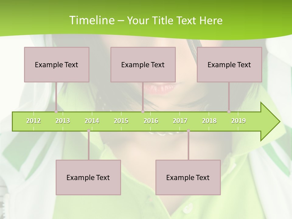 A Woman In A Green Shirt With A Hoodie Over Her Head PowerPoint Template