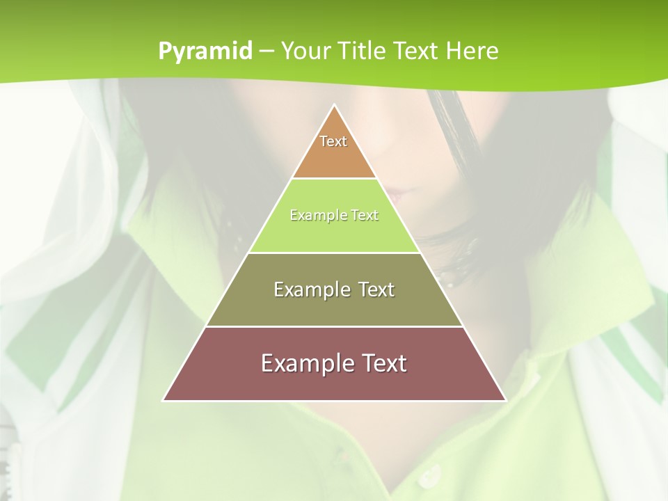 A Woman In A Green Shirt With A Hoodie Over Her Head PowerPoint Template