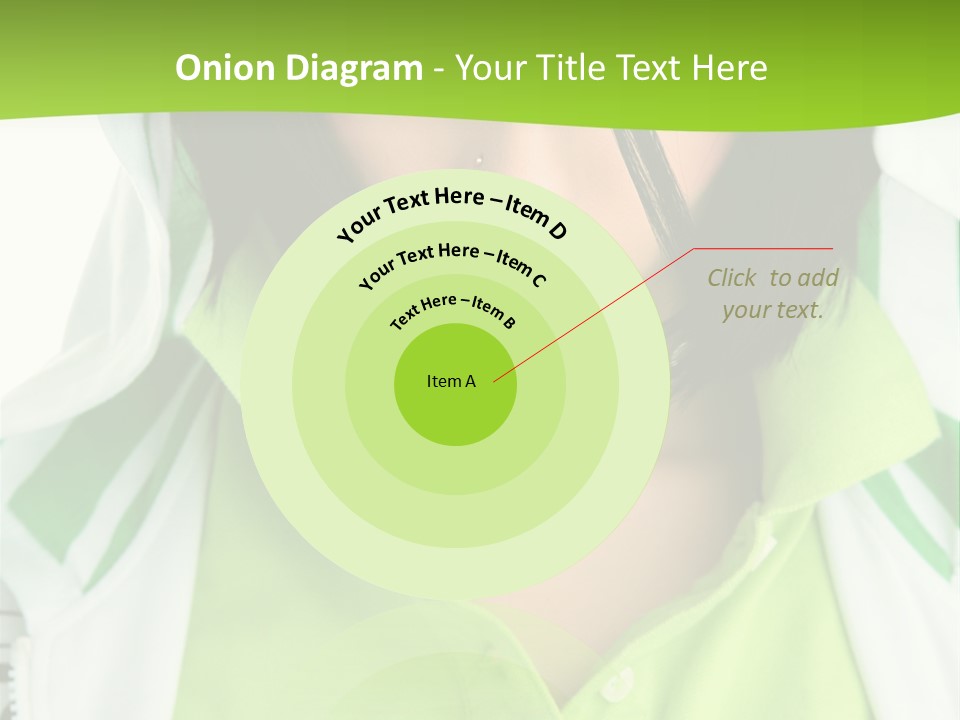 A Woman In A Green Shirt With A Hoodie Over Her Head PowerPoint Template