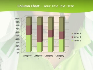 A Woman In A Green Shirt With A Hoodie Over Her Head PowerPoint Template