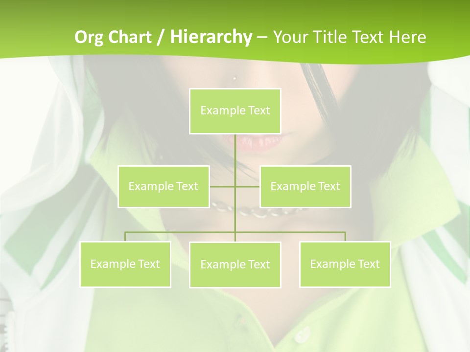 A Woman In A Green Shirt With A Hoodie Over Her Head PowerPoint Template