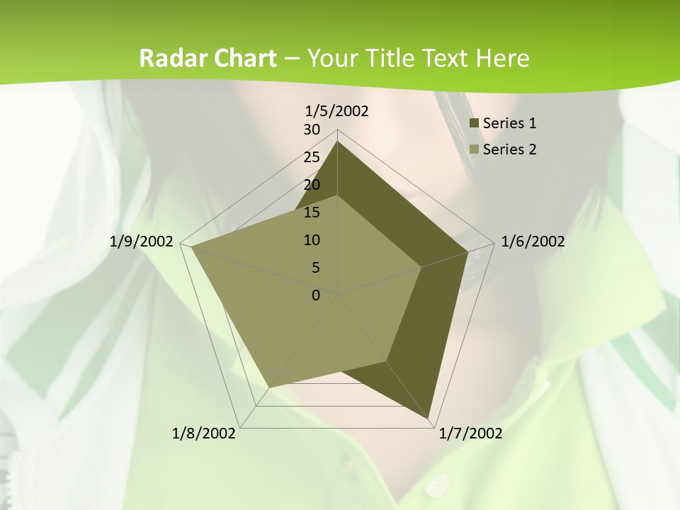 A Woman In A Green Shirt With A Hoodie Over Her Head PowerPoint Template