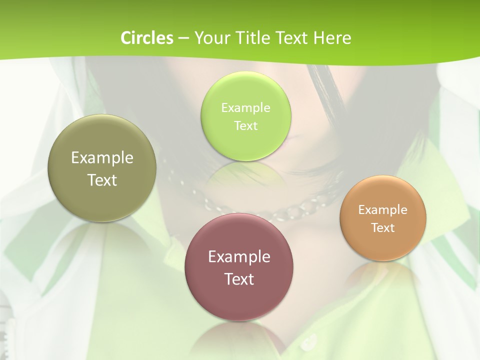 A Woman In A Green Shirt With A Hoodie Over Her Head PowerPoint Template