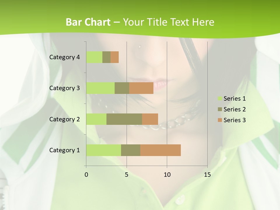 A Woman In A Green Shirt With A Hoodie Over Her Head PowerPoint Template