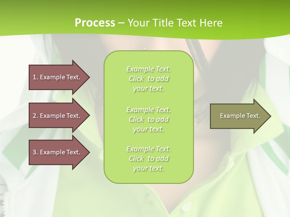 A Woman In A Green Shirt With A Hoodie Over Her Head PowerPoint Template