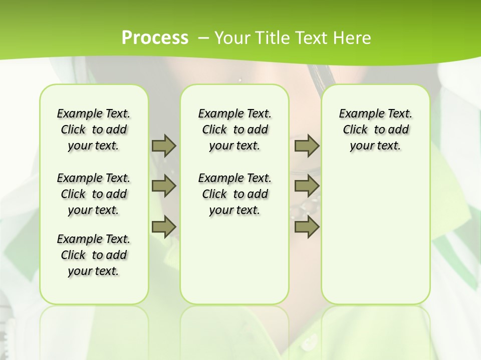 A Woman In A Green Shirt With A Hoodie Over Her Head PowerPoint Template