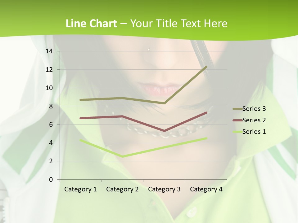 A Woman In A Green Shirt With A Hoodie Over Her Head PowerPoint Template