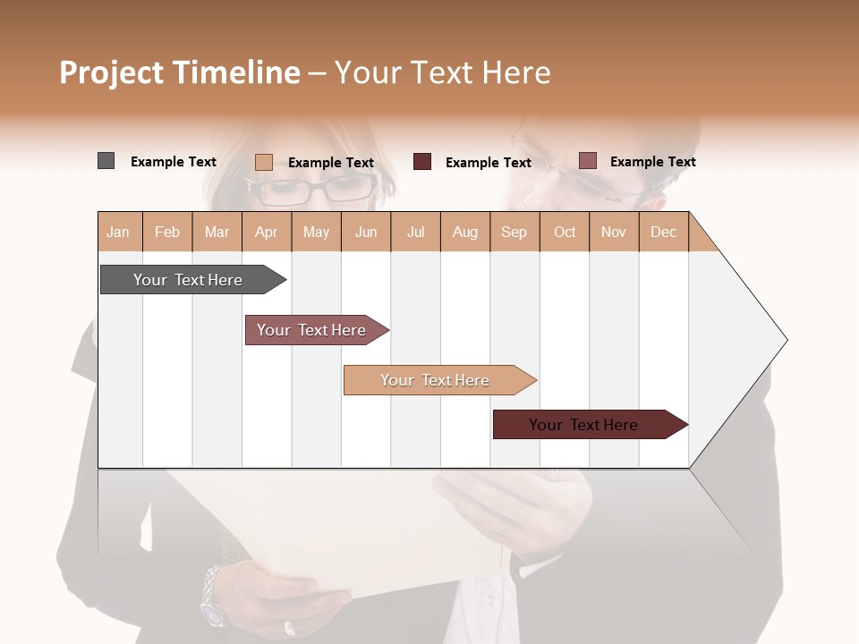 A Man And Woman Looking At A Piece Of Paper PowerPoint Template