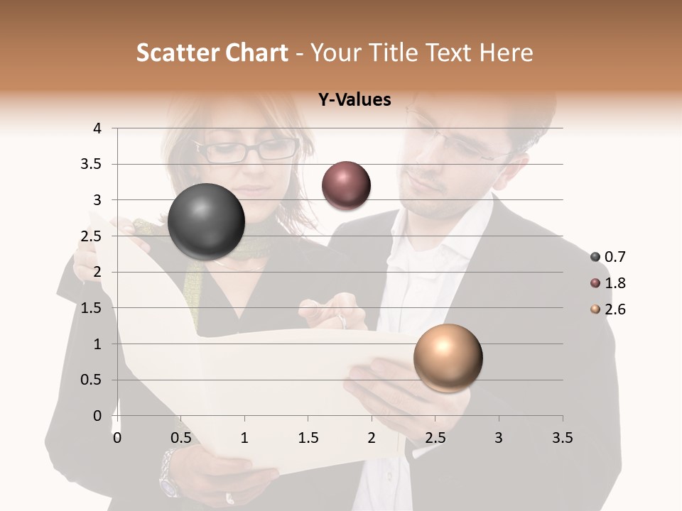 A Man And Woman Looking At A Piece Of Paper PowerPoint Template