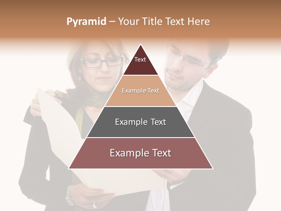 A Man And Woman Looking At A Piece Of Paper PowerPoint Template