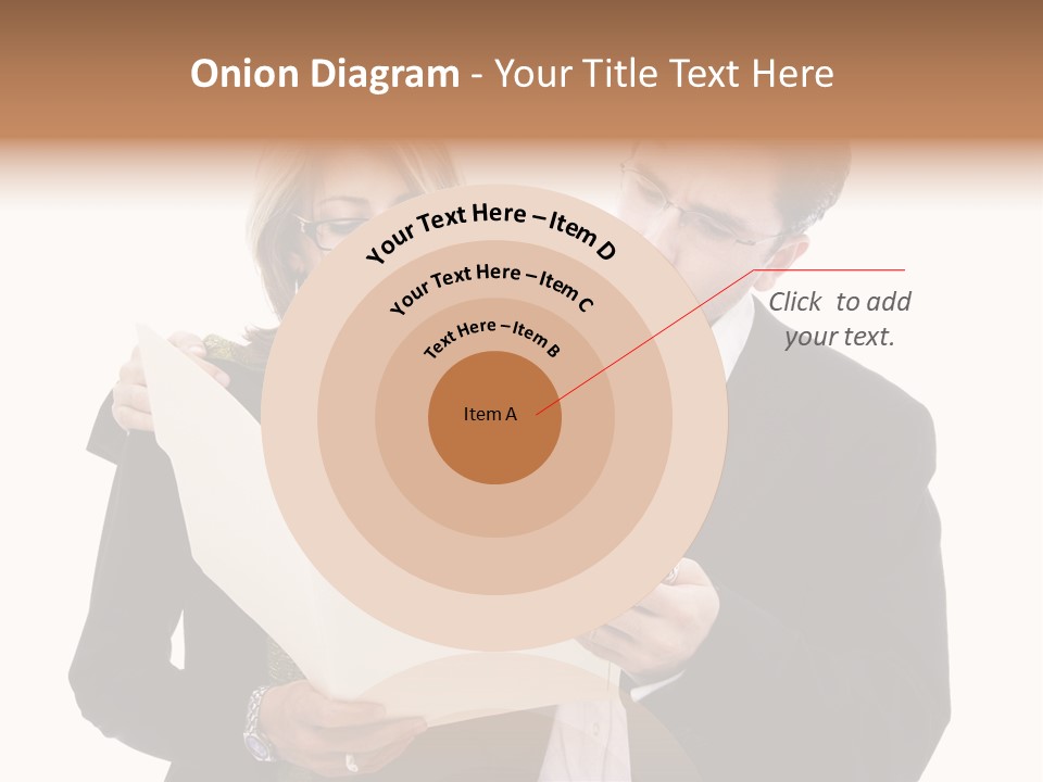 A Man And Woman Looking At A Piece Of Paper PowerPoint Template