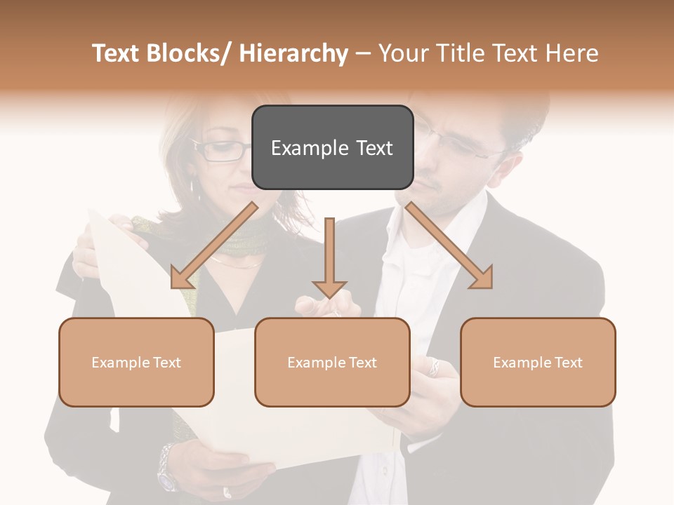 A Man And Woman Looking At A Piece Of Paper PowerPoint Template