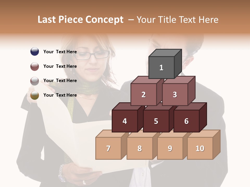 A Man And Woman Looking At A Piece Of Paper PowerPoint Template