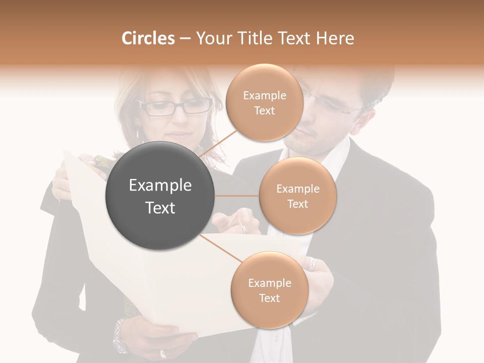 A Man And Woman Looking At A Piece Of Paper PowerPoint Template