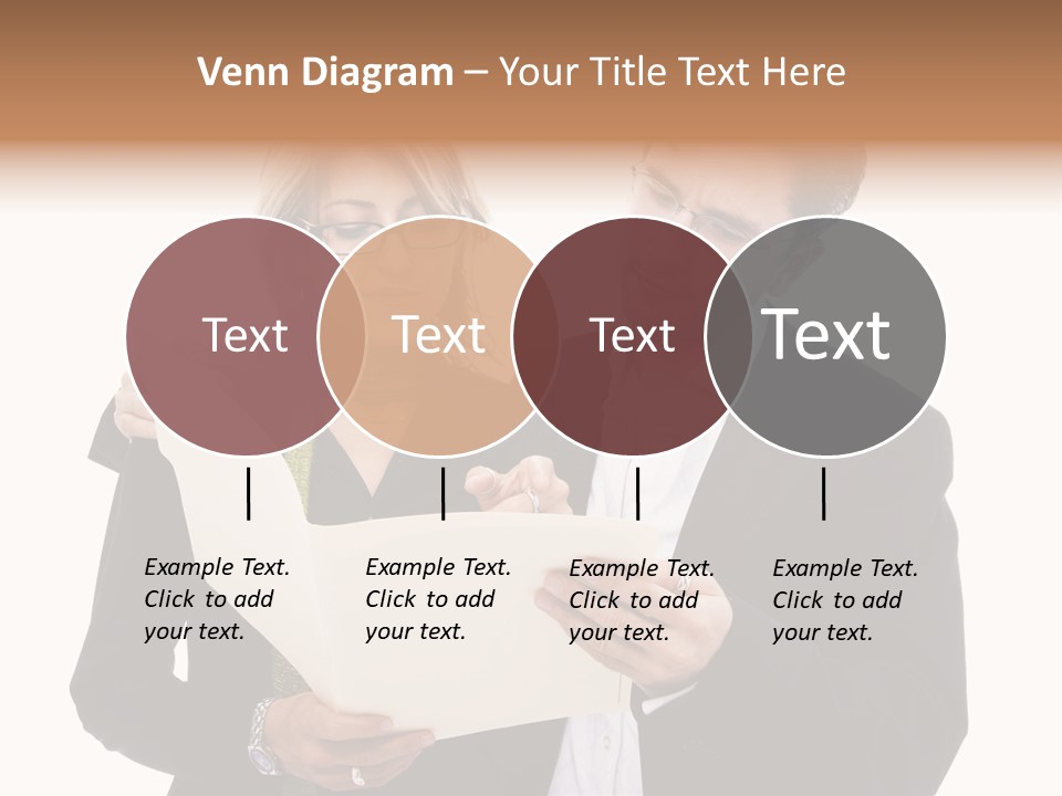 A Man And Woman Looking At A Piece Of Paper PowerPoint Template
