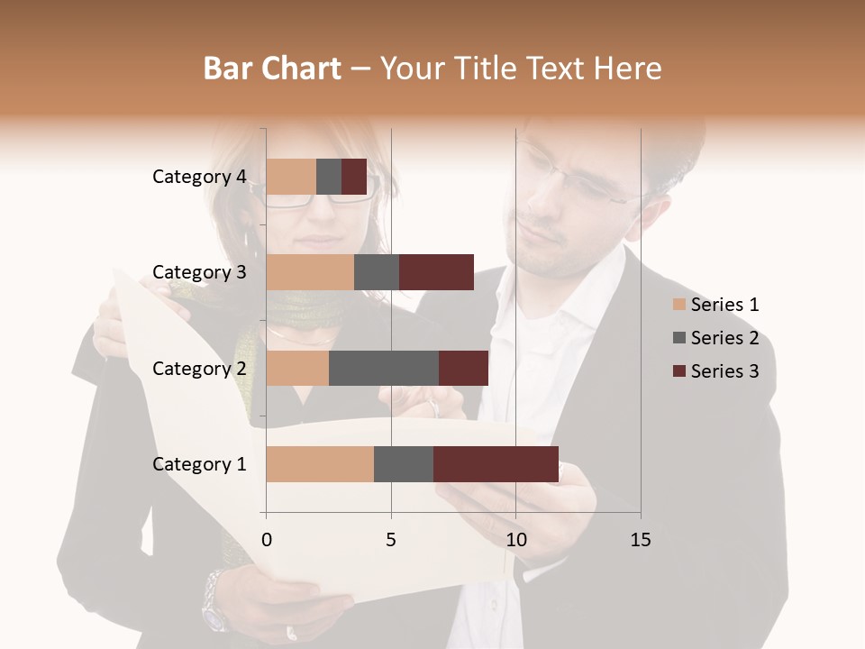 A Man And Woman Looking At A Piece Of Paper PowerPoint Template