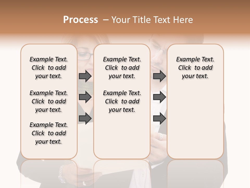 A Man And Woman Looking At A Piece Of Paper PowerPoint Template