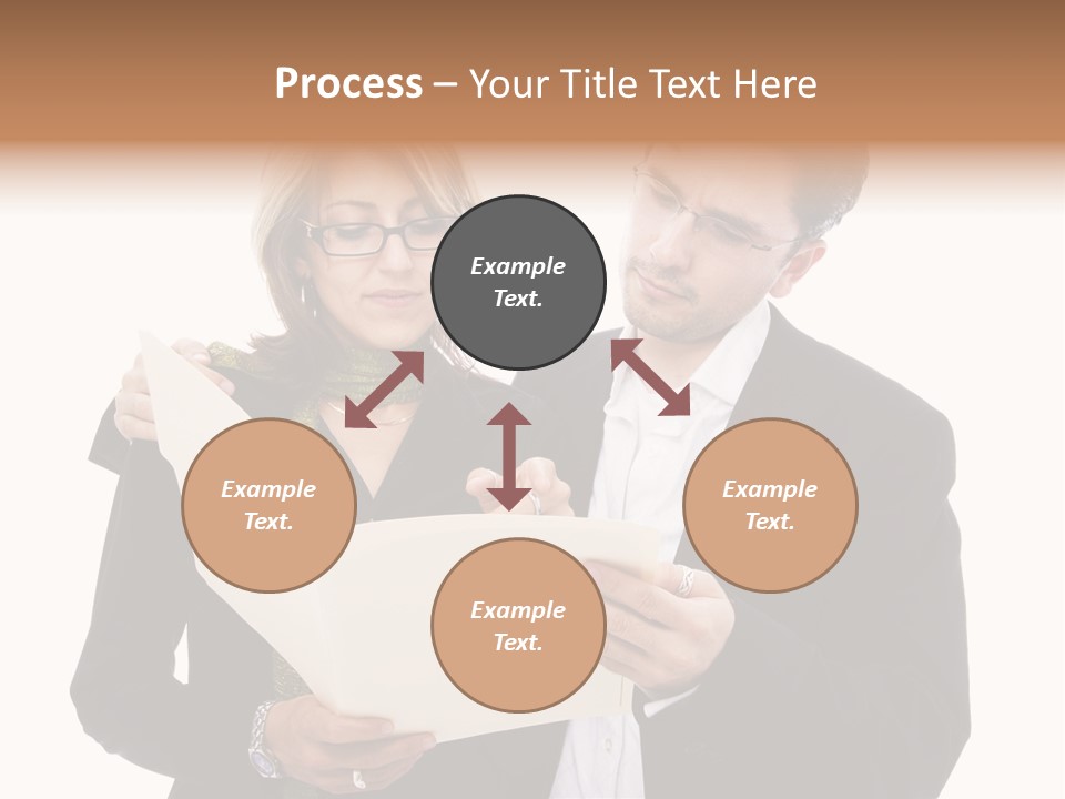 A Man And Woman Looking At A Piece Of Paper PowerPoint Template