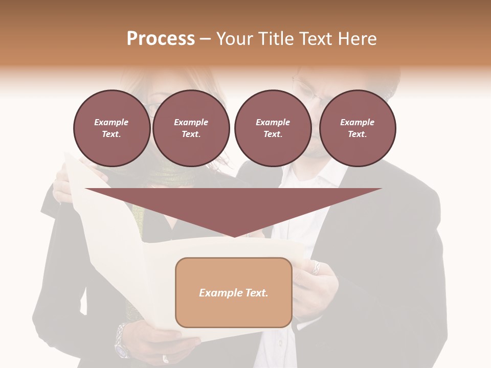 A Man And Woman Looking At A Piece Of Paper PowerPoint Template