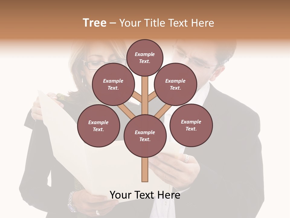 A Man And Woman Looking At A Piece Of Paper PowerPoint Template