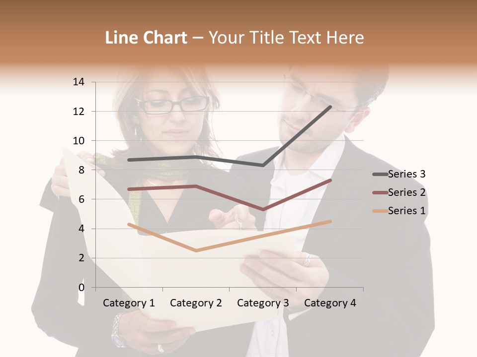 A Man And Woman Looking At A Piece Of Paper PowerPoint Template