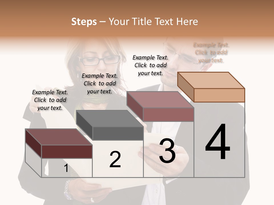 A Man And Woman Looking At A Piece Of Paper PowerPoint Template