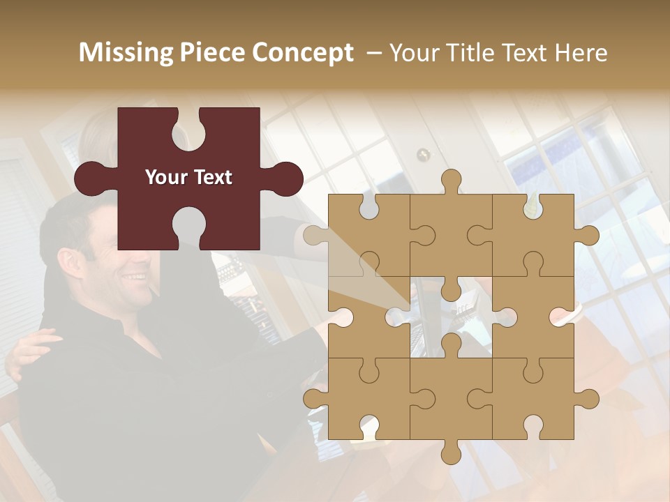 A Man And Woman Sitting At A Table With A Laptop PowerPoint Template