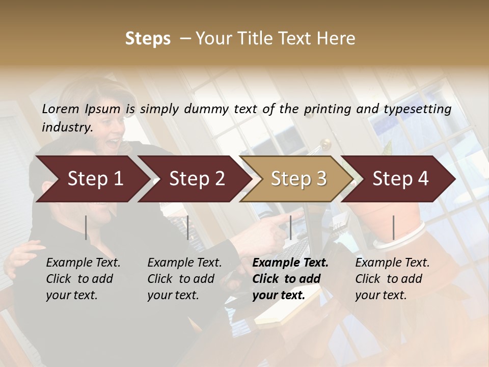 A Man And Woman Sitting At A Table With A Laptop PowerPoint Template