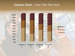 A Man And Woman Sitting At A Table With A Laptop PowerPoint Template