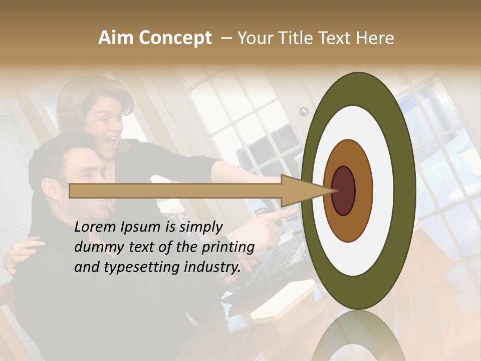 A Man And Woman Sitting At A Table With A Laptop PowerPoint Template