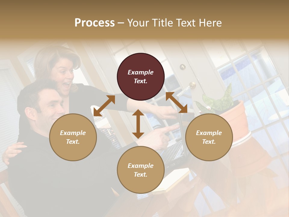 A Man And Woman Sitting At A Table With A Laptop PowerPoint Template