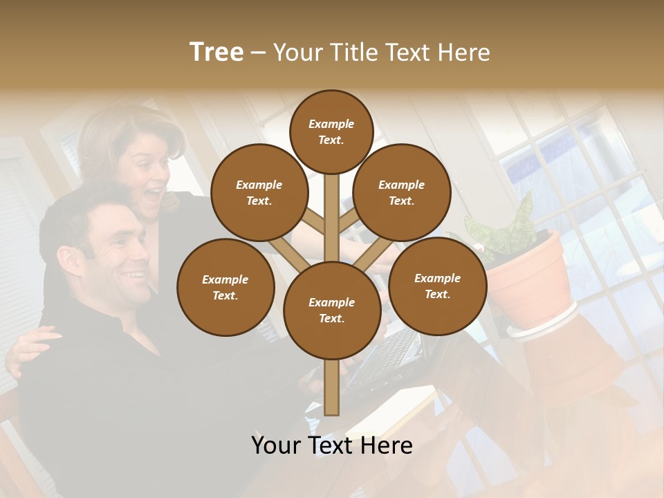 A Man And Woman Sitting At A Table With A Laptop PowerPoint Template