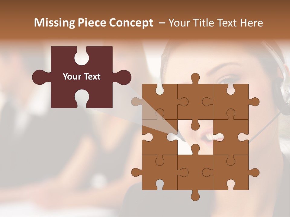 A Woman With A Headset Is Smiling For The Camera PowerPoint Template