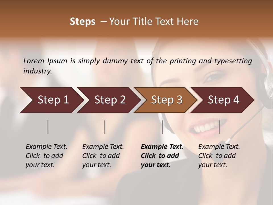 A Woman With A Headset Is Smiling For The Camera PowerPoint Template