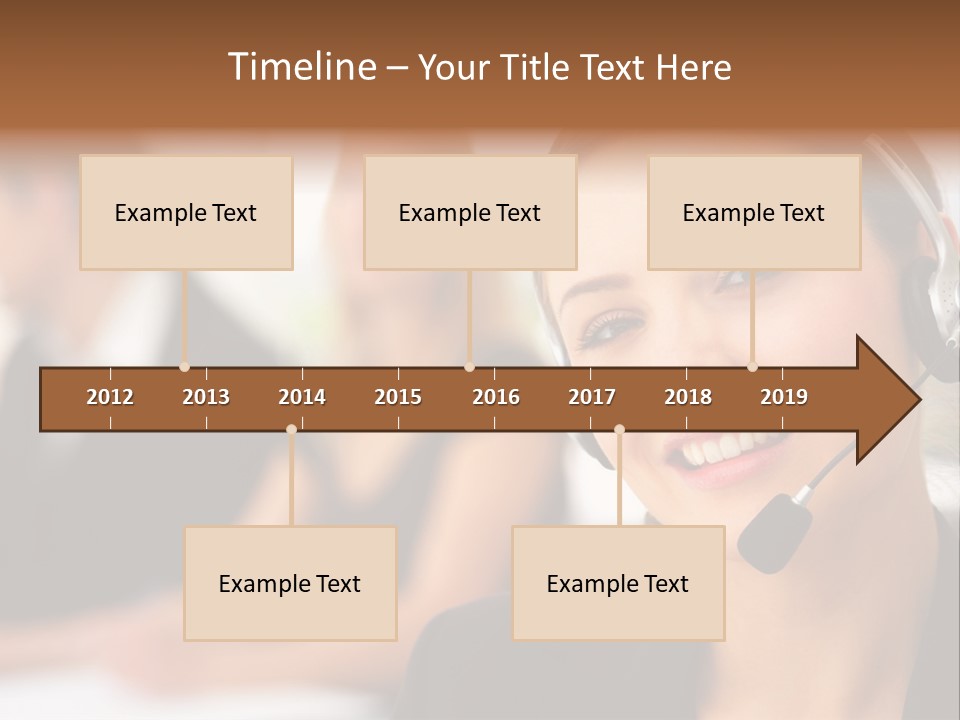 A Woman With A Headset Is Smiling For The Camera PowerPoint Template