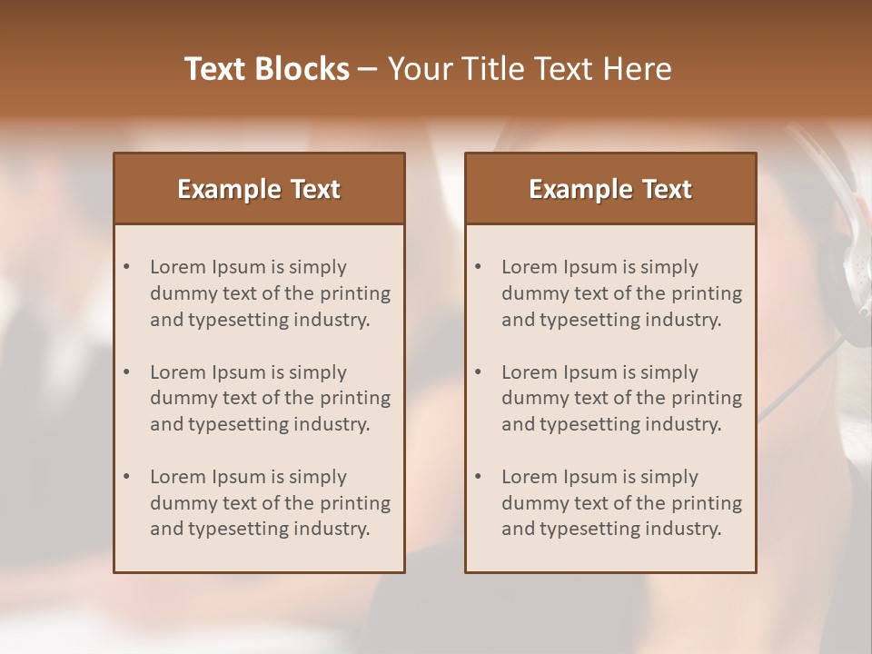 A Woman With A Headset Is Smiling For The Camera PowerPoint Template