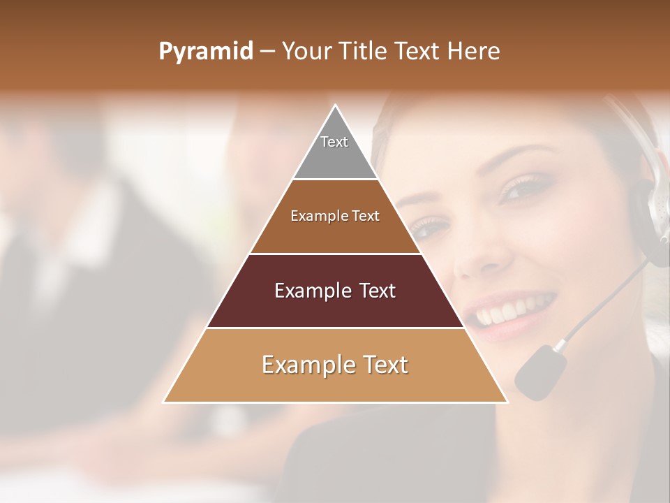 A Woman With A Headset Is Smiling For The Camera PowerPoint Template