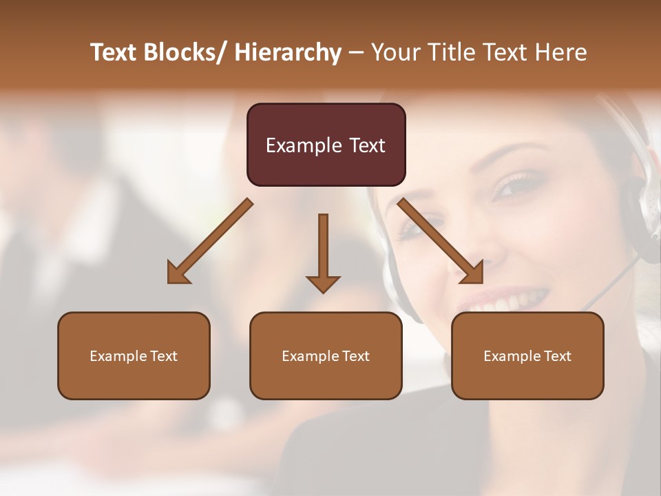 A Woman With A Headset Is Smiling For The Camera PowerPoint Template