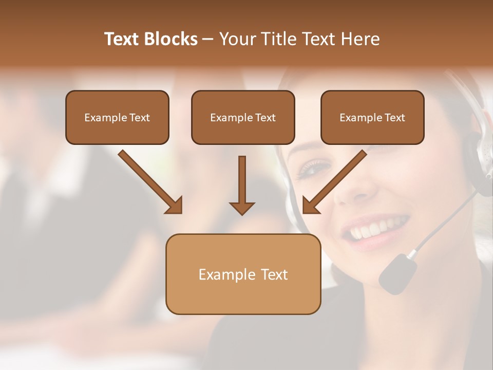 A Woman With A Headset Is Smiling For The Camera PowerPoint Template