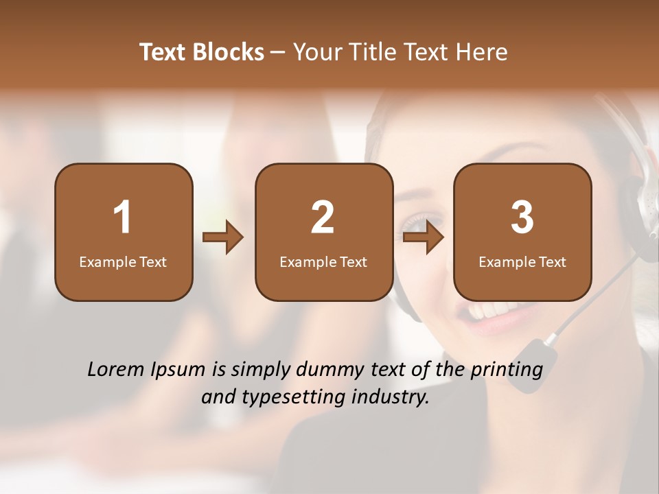 A Woman With A Headset Is Smiling For The Camera PowerPoint Template