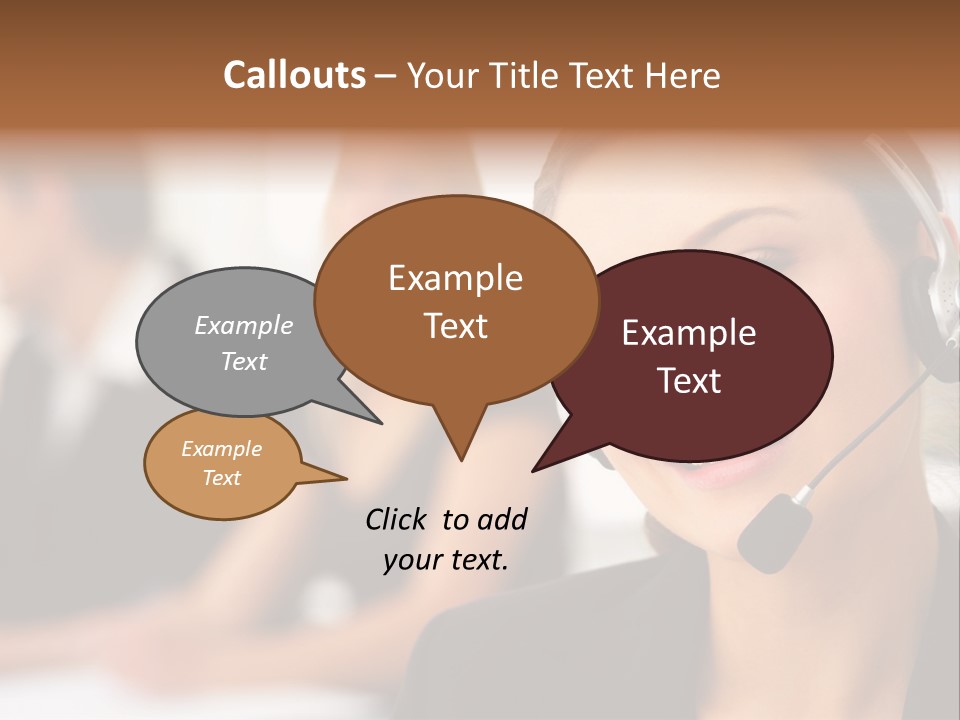 A Woman With A Headset Is Smiling For The Camera PowerPoint Template