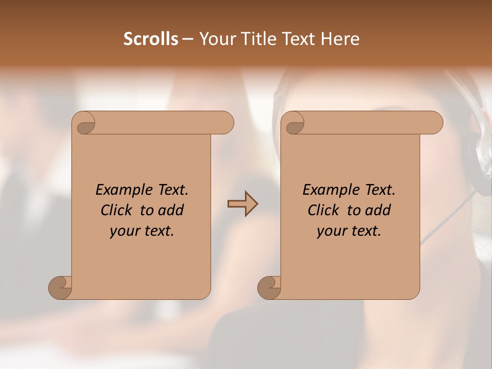 A Woman With A Headset Is Smiling For The Camera PowerPoint Template