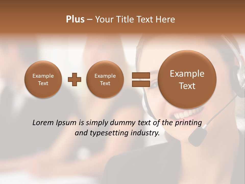 A Woman With A Headset Is Smiling For The Camera PowerPoint Template