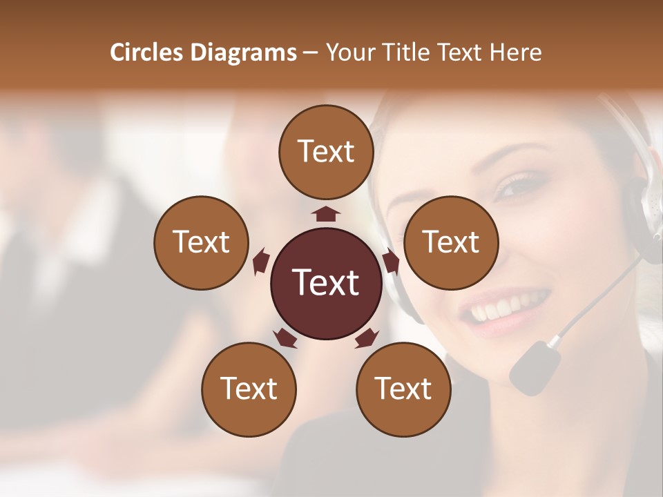 A Woman With A Headset Is Smiling For The Camera PowerPoint Template