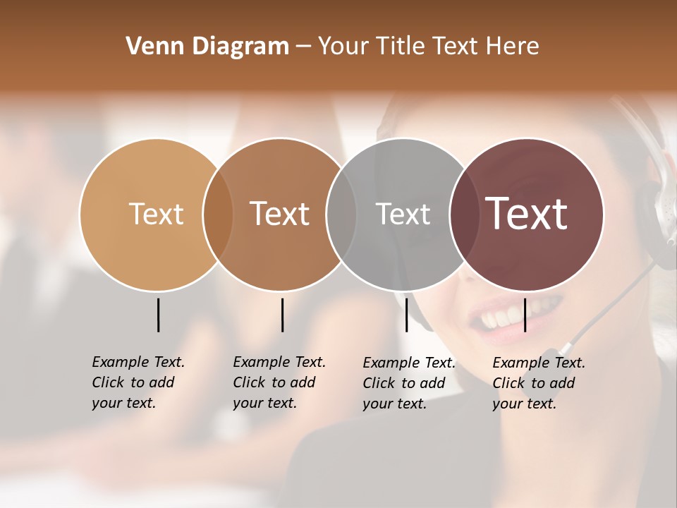 A Woman With A Headset Is Smiling For The Camera PowerPoint Template